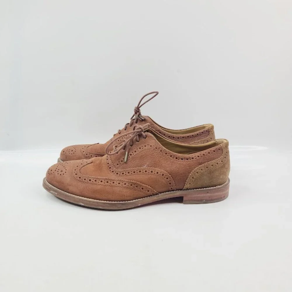 J.Shoes Men's Brown Charlie Plus Leather Lace‎ Up Dress Oxford Shoes Size 8.5